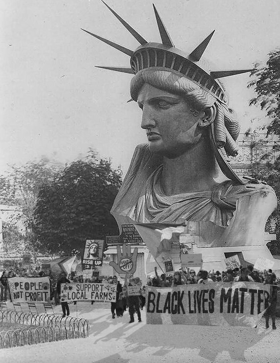 Photoshop collage: business to nature portal